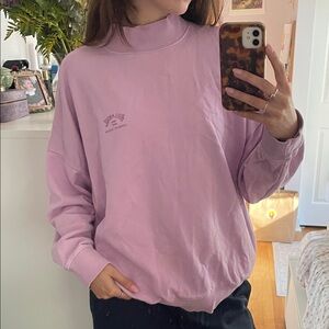 Billabong Women's Lavender Mock-Neck Sweatshirt